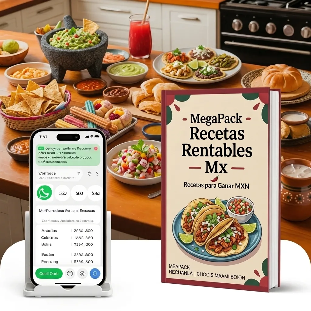 Comida mexicana casera, planilla de costos en MXN y pedidos por WhatsApp